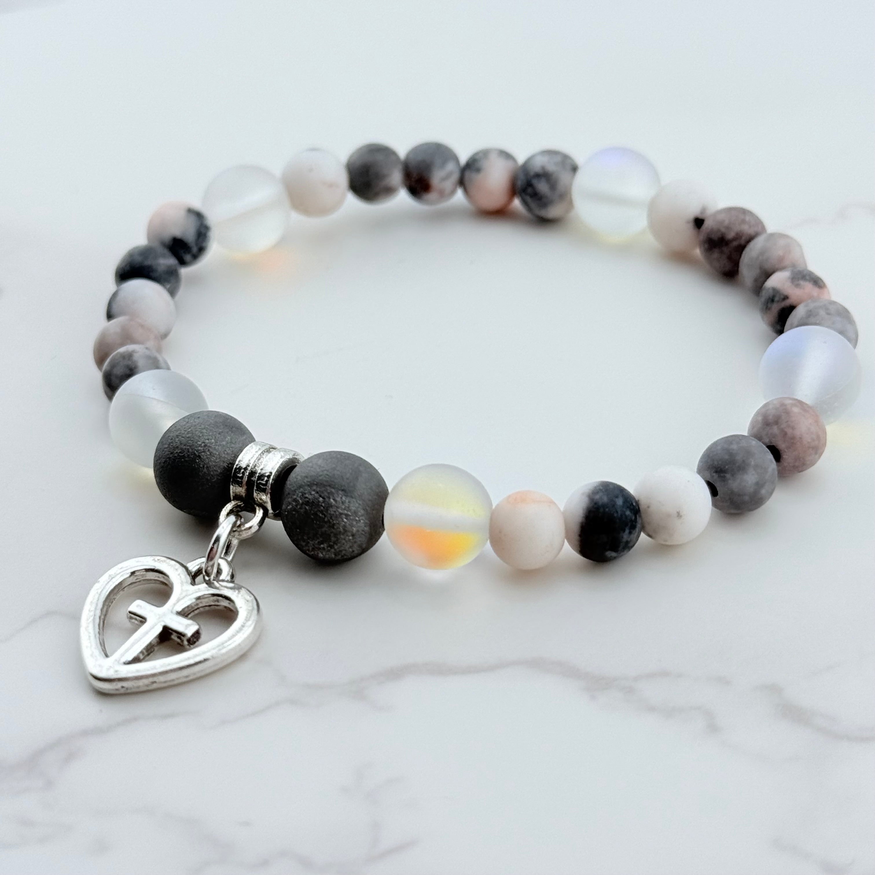 Faithful Heart Companion Charm Bracelet Druzy