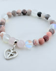 Faithful Heart Companion Charm Bracelet Rose Quartz