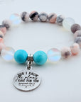 For I Know the Plans I Have for You Classic Charm Bracelet Turquoise