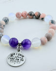 For I Know the Plans I Have for You Classic Charm Bracelet Amethyst
