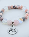 Friend for Life Classic Charm Bracelet Rose Quartz