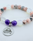 God is Greater than your Highs and Lows Classic Charm Bracelet Amethyst