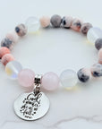 God Is Within Her She Will Not Fall Classic Charm Bracelet Rose Quartz