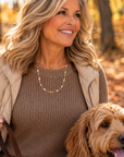 Walk in Faith Gold Cross & Rhinestone Necklace