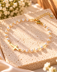 Grace in Every Detail Pearl Cross Bracelet