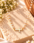 Grace in Every Detail Pearl Cross Necklace