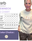size chart for adult crewnecks
