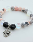 Heart Hollow Cross Classic Charm Bracelet Lava