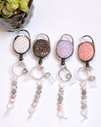 Rhinestone Retractable Keychain Red