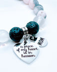 Mom: A Piece of my Heart is in Heaven Heart Classic Charm Bracelet Lava