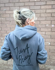 Just Pray Asphalt Monochrome Hoodie | Christian Hoodie Faith-Based Apparel
