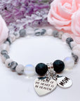 Mom: A Piece of my Heart is in Heaven Heart Companion Charm Bracelet Lava