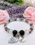 Brother: A Piece of my Heart is in Heaven Heart Companion Charm Bracelet Lava