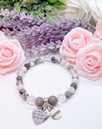 Brother: A Piece of my Heart is in Heaven Heart Companion Charm Bracelet Druzy