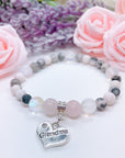 Grandma Heart Companion Charm Bracelet Rose Quartz
