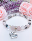 Grandma Heart Companion Charm Bracelet Rose Quartz