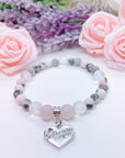 Sister-In-Law Heart Companion Charm Bracelet Rose Quartz