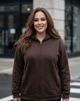Bloom Where You Are Planted Brown Zip-Up Hoodie | Christian Zip Hoodie
