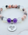 I am Enough Classic Charm Bracelet Amethyst