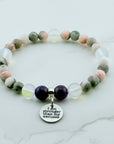 I am Stronger than My Excuses Companion Charm Bracelet Amethyst