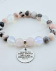 I Can Do All Things Through Christ Who Strengthens Me Classic Charm Bracelet Rose Quartz