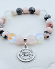I Can Do All Things Through Christ Bracelet Rose Quartz