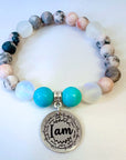 I Am Bible Verses Classic Charm Bracelet Turquoise