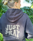 Just Pray - Black Monochrome Christian Hoodie