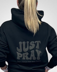 Just Pray - Black Monochrome Christian Hoodie