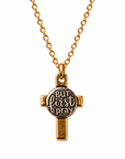 But First Pray Gold Cross Necklace