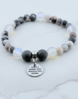 Life is a Journey Best Traveled with Friends Classic Charm Bracelet Druzy
