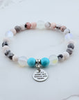 Life is a Journey Best Traveled with Friends Classic Charm Bracelet Turquoise