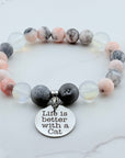 Life is Better with a Cat Classic Charm Bracelet Druzy