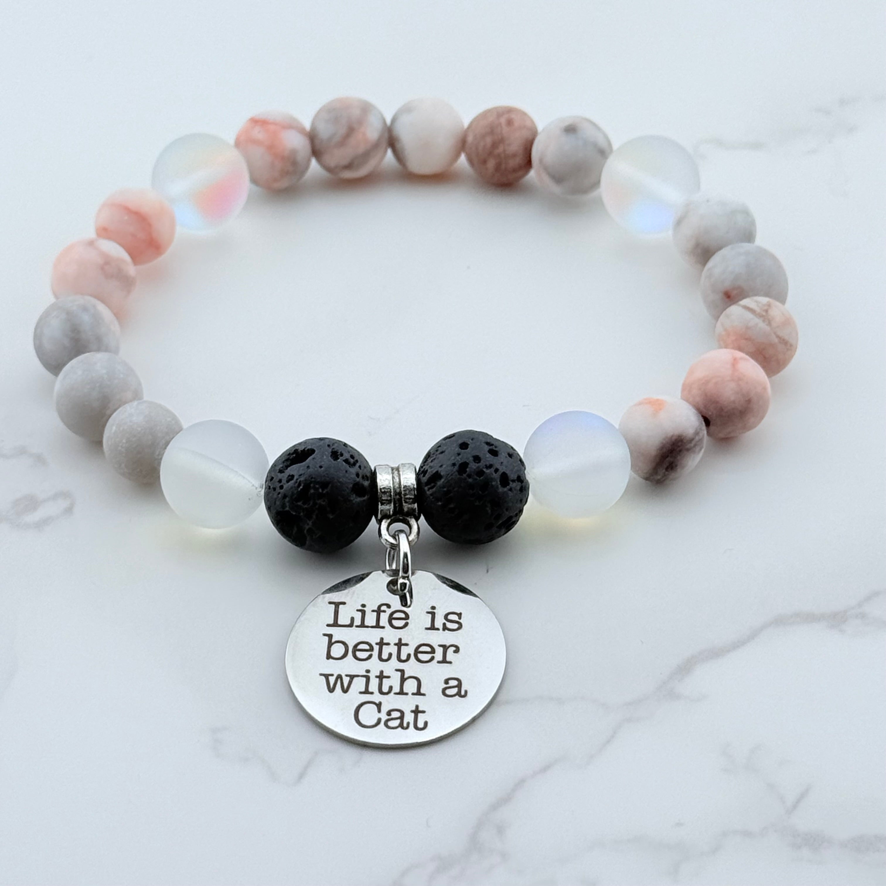Life is Better with a Cat Classic Charm Bracelet Lava