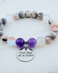 One Day at a Time Charm Bracelet Amethyst