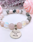 Practice the Pause Classic Charm Bracelet Rose Quartz