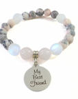 My Best Friend Classic Charm Bracelet Rose Quartz