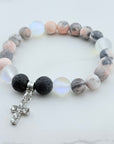 Rhinestone Cross Classic Charm Bracelet Lava