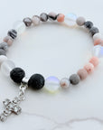 Rhinestone Cross Companion Charm Bracelet Lava