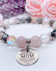 Mom Sentiments Classic Charm Bracelet Rose Quartz