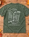 Walk by Faith Not by Sight Green Vintage Christian T-Shirt | 2 Corinthians 5:7