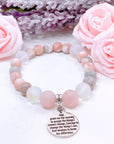 Serenity Prayer Classic Charm Bracelet Rose Quartz