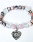 Sisters in Christ Classic Charm Bracelet Rose Quartz