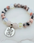 Sisters Make the Perfect Best Friend Classic Charm Bracelet Rose Quartz