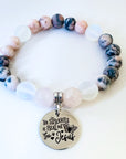 The Struggle is Real and So is Jesus Classic Charm Bracelet Rose Quartz