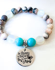 The Struggle is Real and So is Jesus Classic Charm Bracelet Turquoise