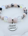The Secret to Getting Ahead is Getting Started Classic Charm Bracelet Rose Quartz