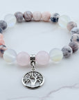 Tree of Life Classic Charm Bracelet Rose Quartz