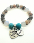 Daughter: A Piece of my Heart is in Heaven Heart Classic Charm Bracelet Turquoise