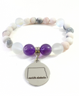 North Dakota State Classic Charm Bracelet Amethyst